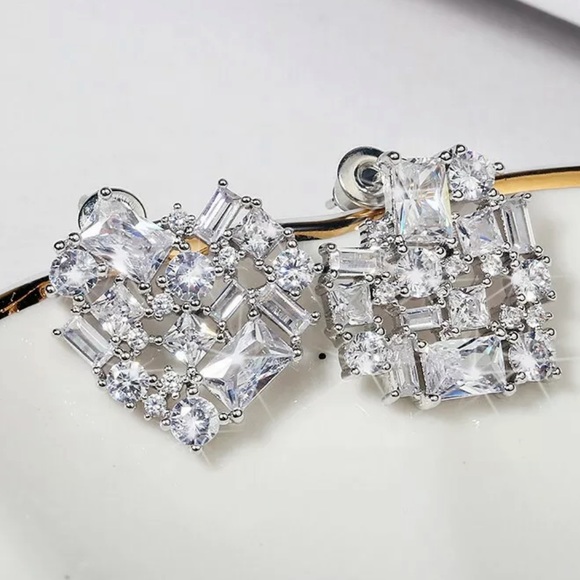 White Sapphire Bling Heart 925 Sterling silver - Picture 6 of 6